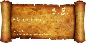 Végh Erna névjegykártya